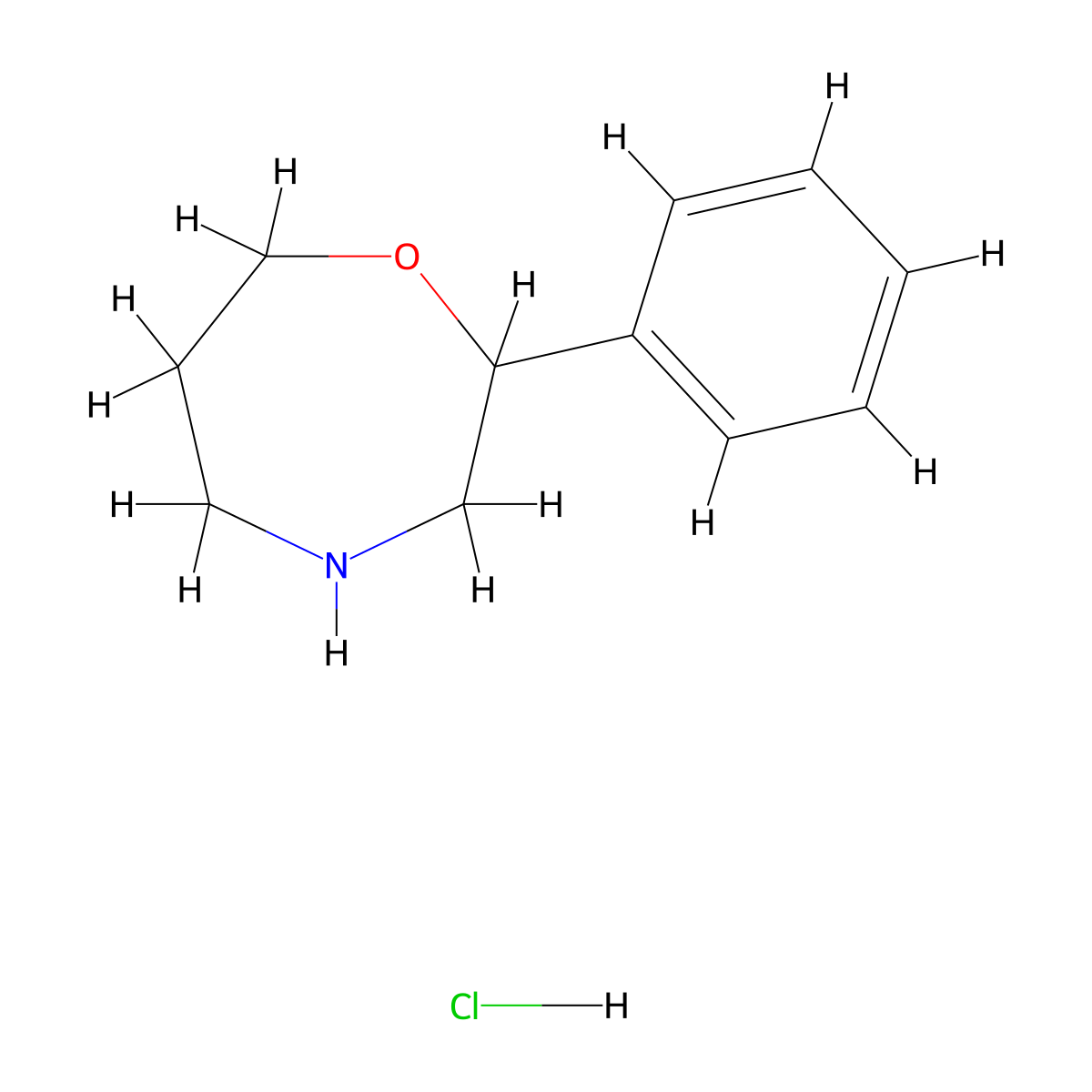 2-Phenyl-1,4-oxazepane hydrochloride molecular structure, CAS 1423032-70-5