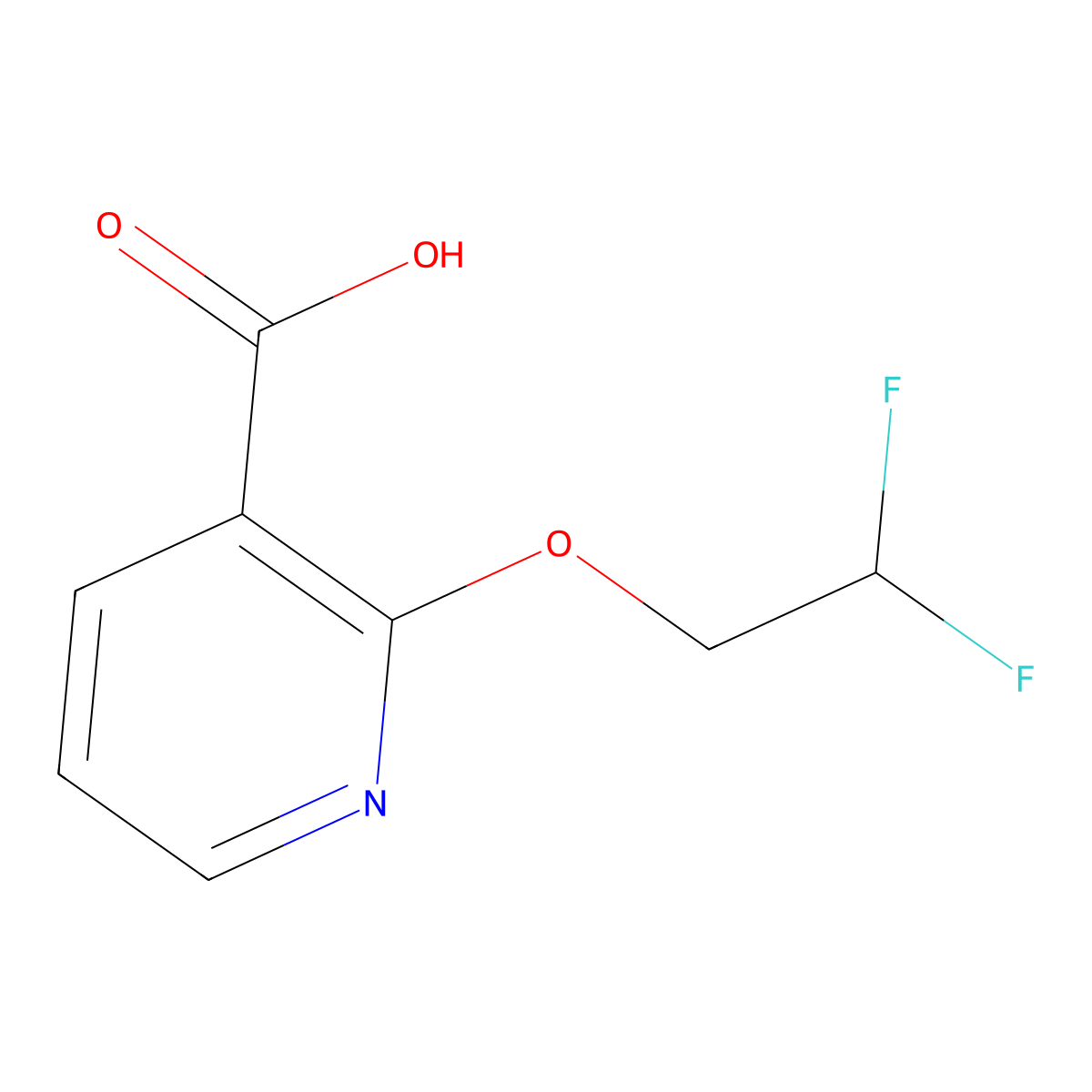 2-(2,2-Difluoroethoxy)pyridine-3-carboxylic acid molecular structure, CAS 1423032-74-9