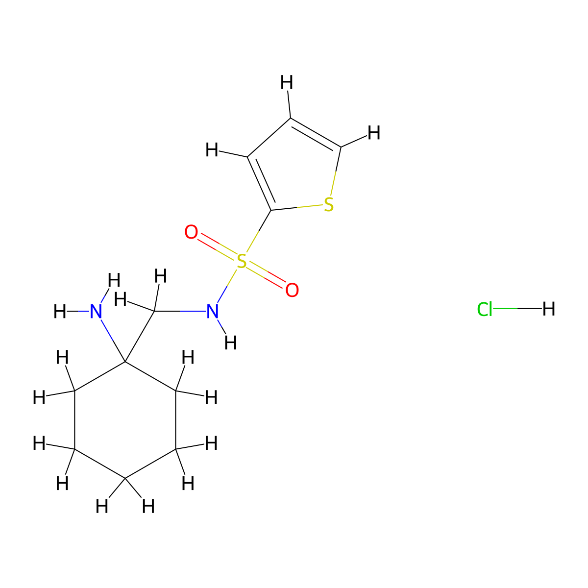 N-[(1-aminocyclohexyl)methyl]thiophene-2-sulfonamide hydrochloride molecular structure, CAS 1423032-75-0