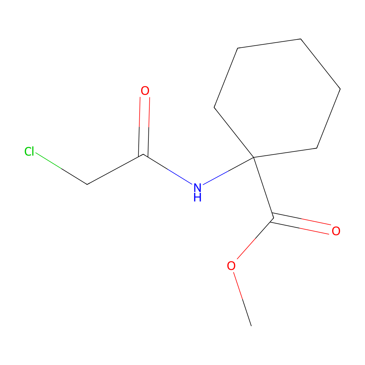 Methyl 1-(2-chloroacetamido)cyclohexane-1-carboxylate molecular structure, CAS 1423032-76-1