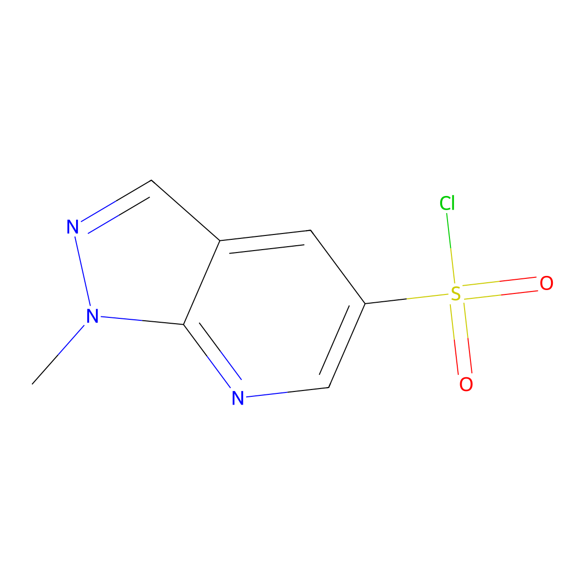 1-methyl-1H-pyrazolo[3,4-b]pyridine-5-sulfonyl chloride molecular structure, CAS 1423032-80-7