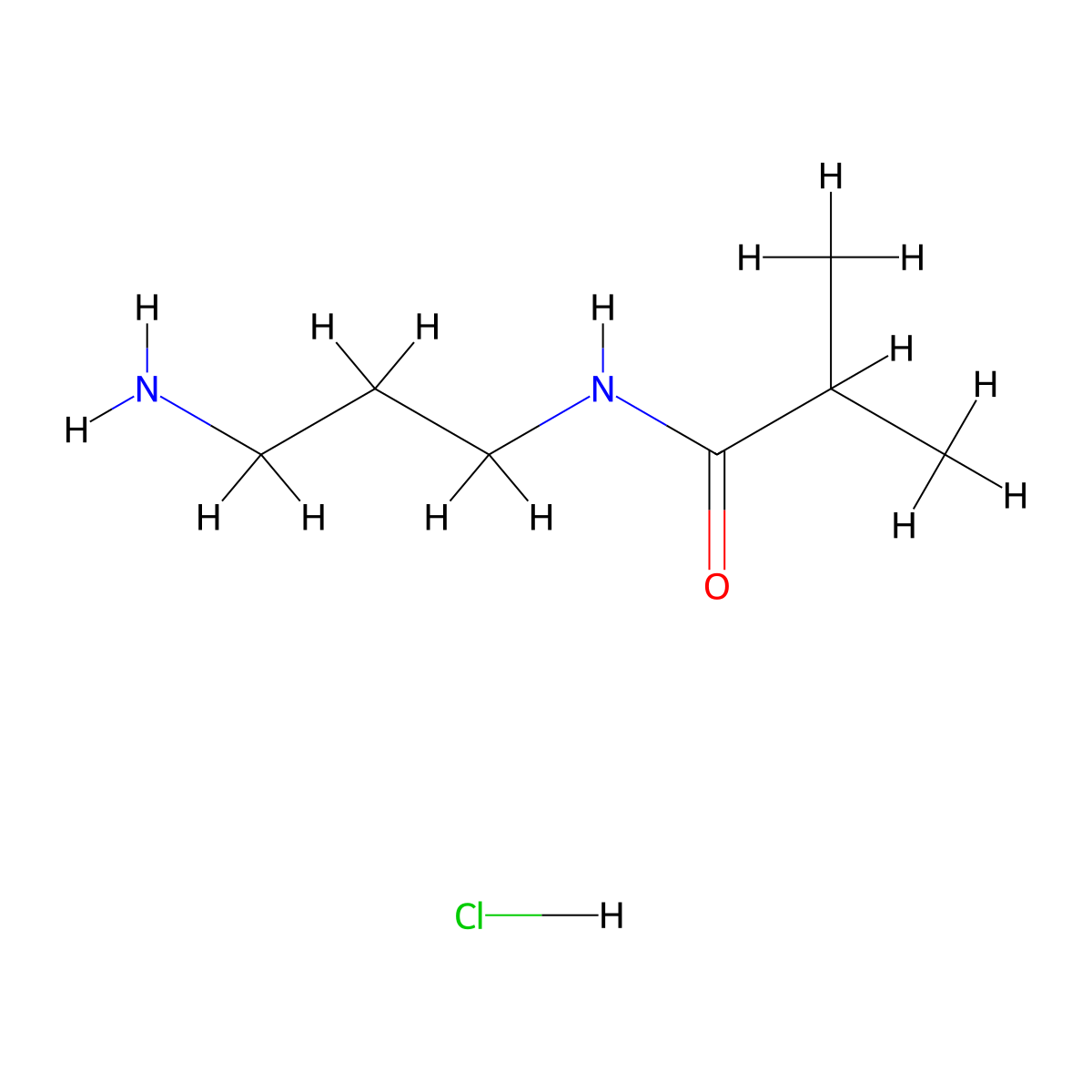 N-(3-aminopropyl)-2-methylpropanamide hydrochloride molecular structure, CAS 1423032-81-8