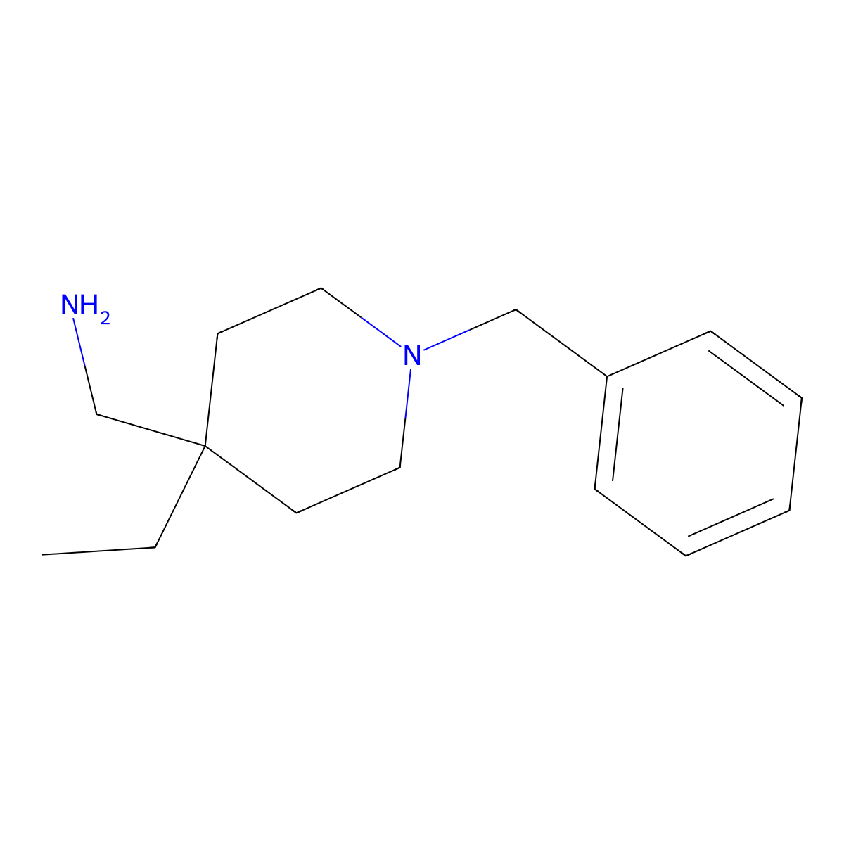(1-Benzyl-4-ethylpiperidin-4-yl)methanamine molecular structure, CAS 1423032-82-9