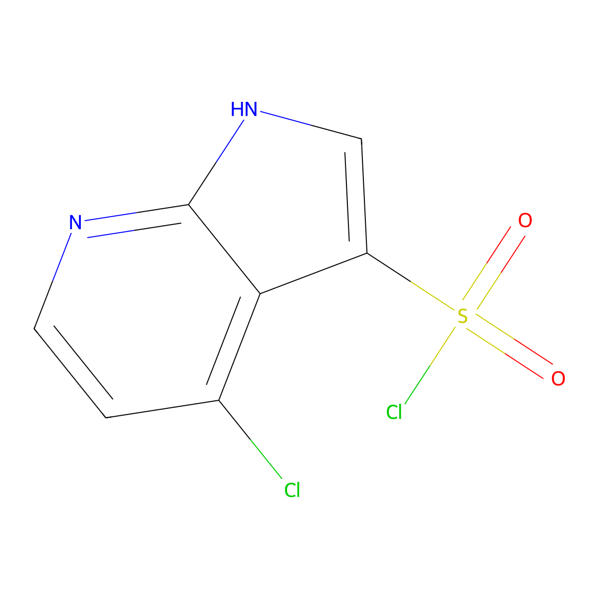 4-chloro-1H-pyrrolo[2,3-b]pyridine-3-sulfonyl chloride molecular structure, CAS 1423032-89-6