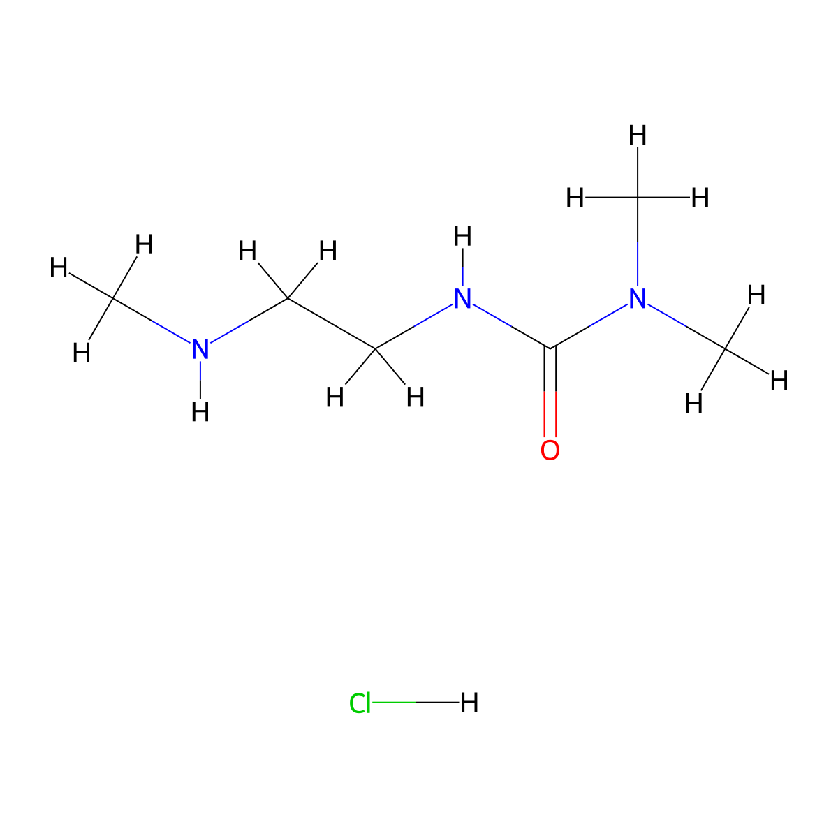 1,1-Dimethyl-3-[2-(methylamino)ethyl]urea hydrochloride molecular structure, CAS 1423033-10-6