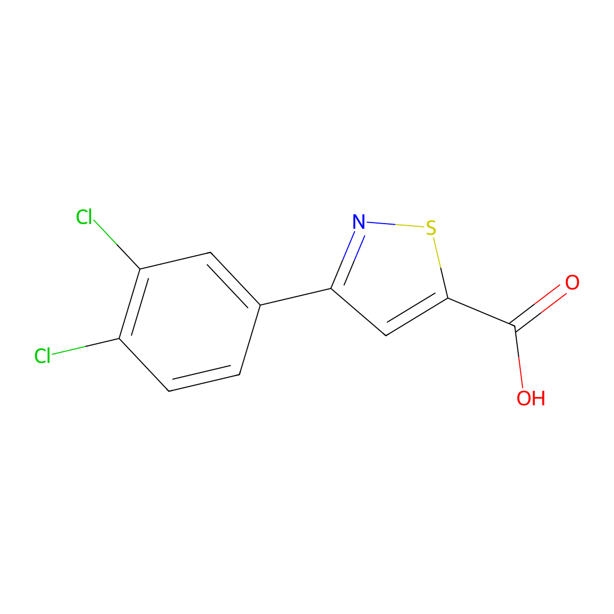 3-(3,4-Dichlorophenyl)-1,2-thiazole-5-carboxylic acid molecular structure, CAS 1423033-15-1