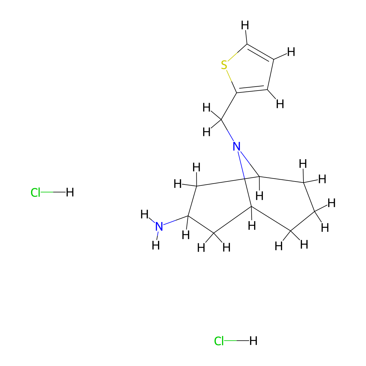 9-(Thiophen-2-ylmethyl)-9-azabicyclo[3.3.1]nonan-3-amine dihydrochloride molecular structure, CAS 1423033-16-2