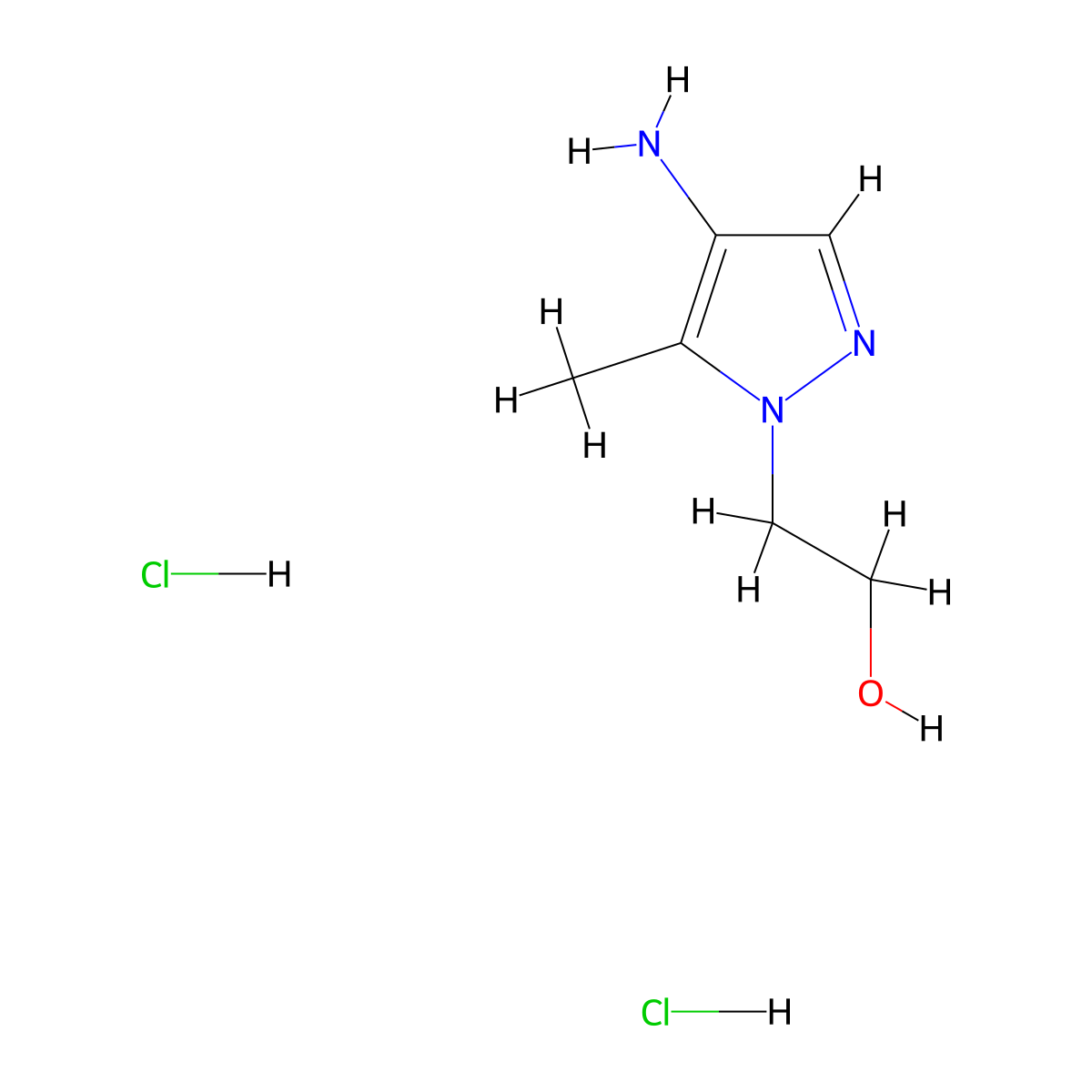 2-(4-amino-5-methyl-1H-pyrazol-1-yl)ethan-1-ol dihydrochloride molecular structure, CAS 1423033-18-4