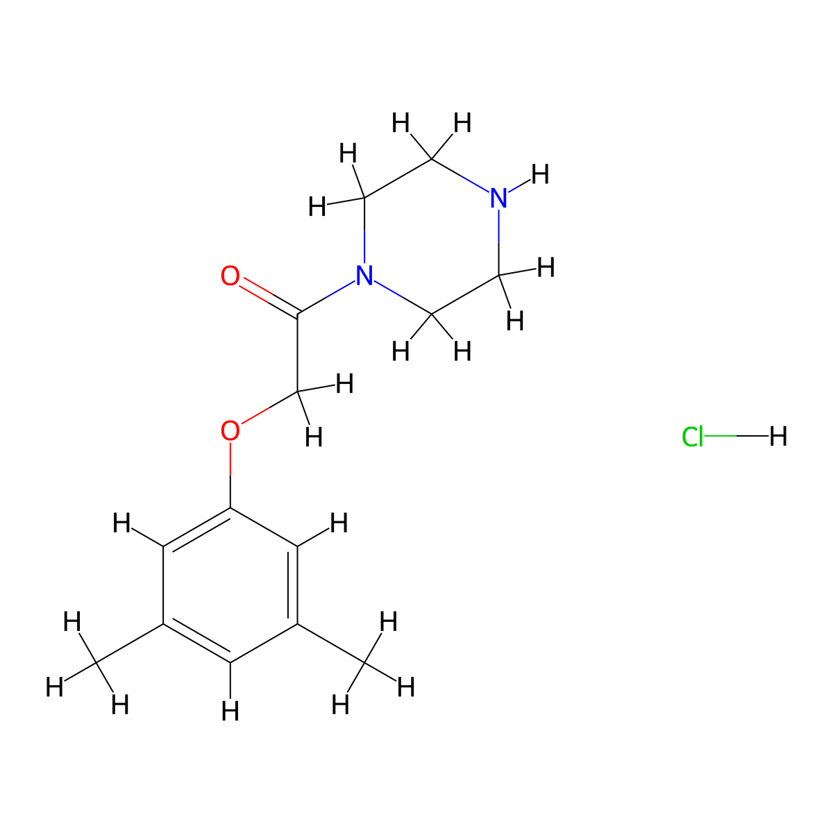 2-(3,5-Dimethylphenoxy)-1-(piperazin-1-yl)ethan-1-one hydrochloride molecular structure, CAS 1423033-22-0