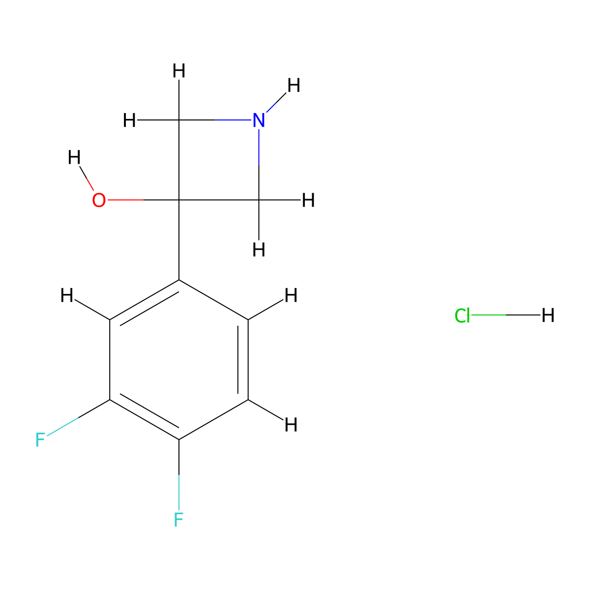 3-(3,4-Difluorophenyl)azetidin-3-ol hydrochloride molecular structure, CAS 1423033-35-5
