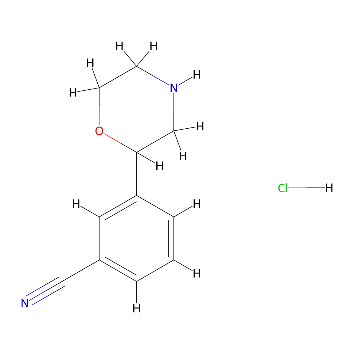3-(Morpholin-2-yl)benzonitrile hydrochloride molecular structure, CAS 1423033-37-7