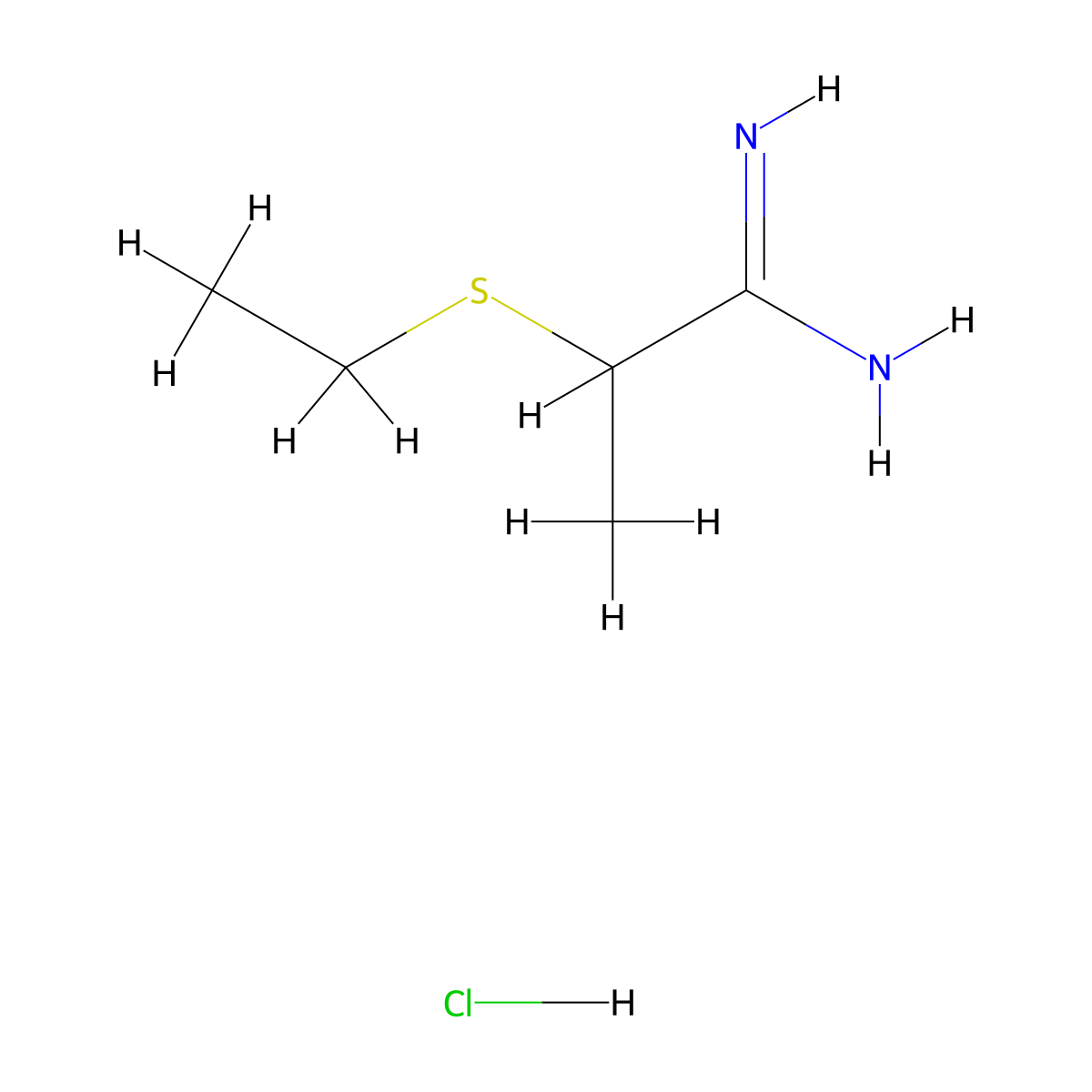 2-(Ethylsulfanyl)propanimidamide hydrochloride molecular structure, CAS 1423033-41-3