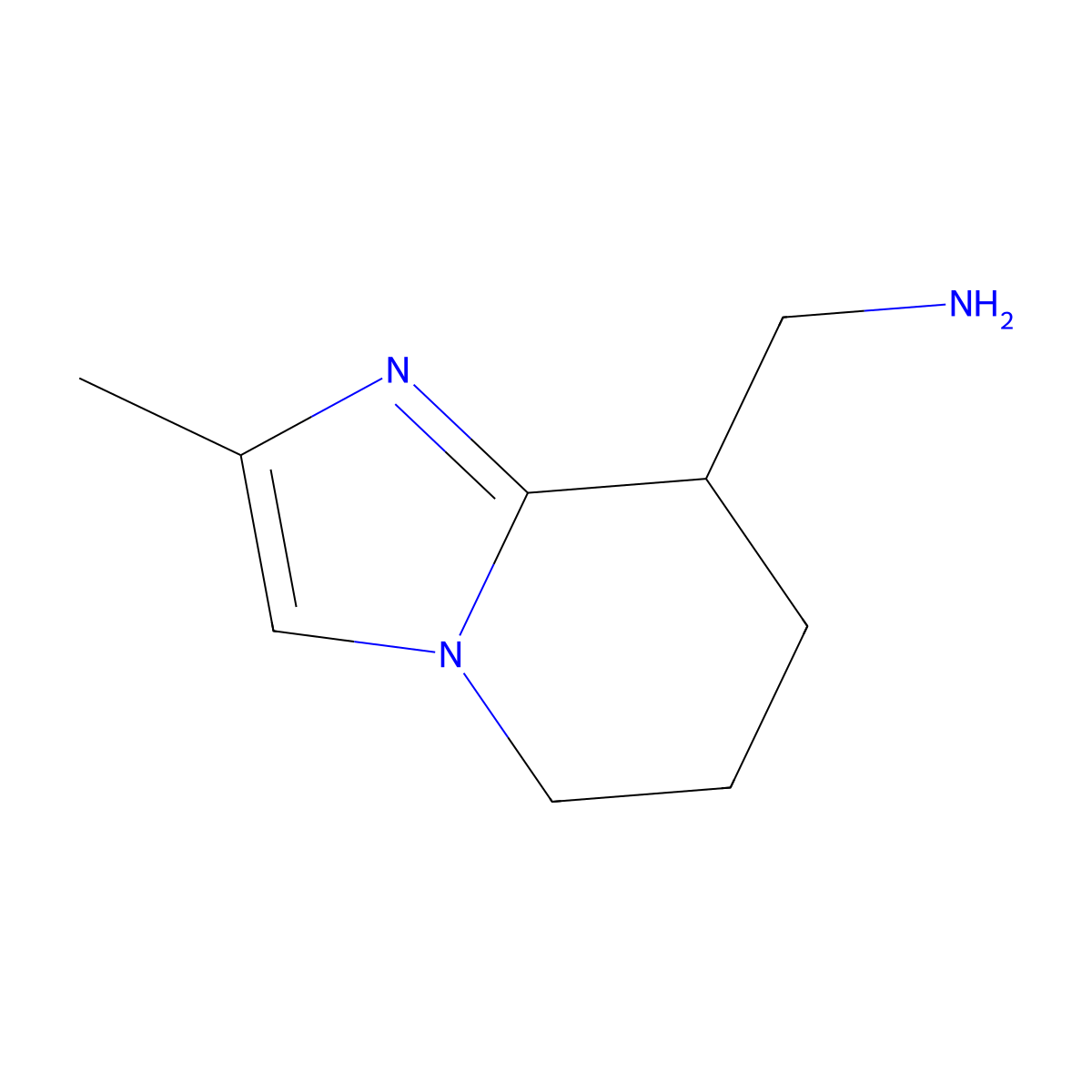 {2-methyl-5H,6H,7H,8H-imidazo[1,2-a]pyridin-8-yl}methanamine molecular structure, CAS 1423033-42-4