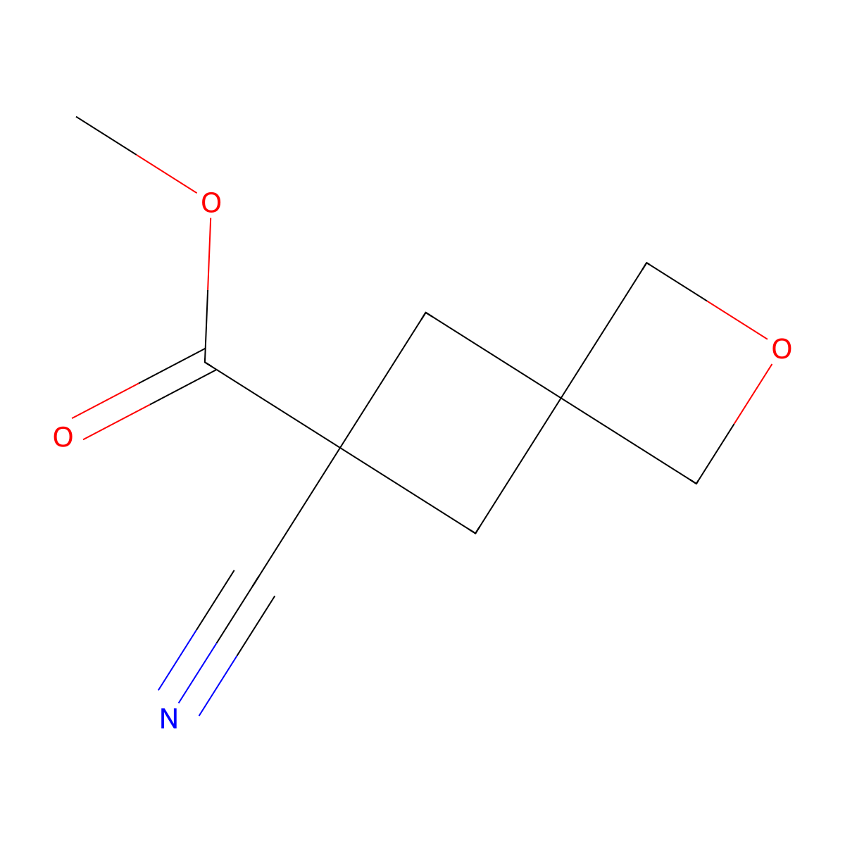 Methyl 6-cyano-2-oxaspiro(3.3)heptane-6-carboxylate molecular structure, CAS 1423033-43-5