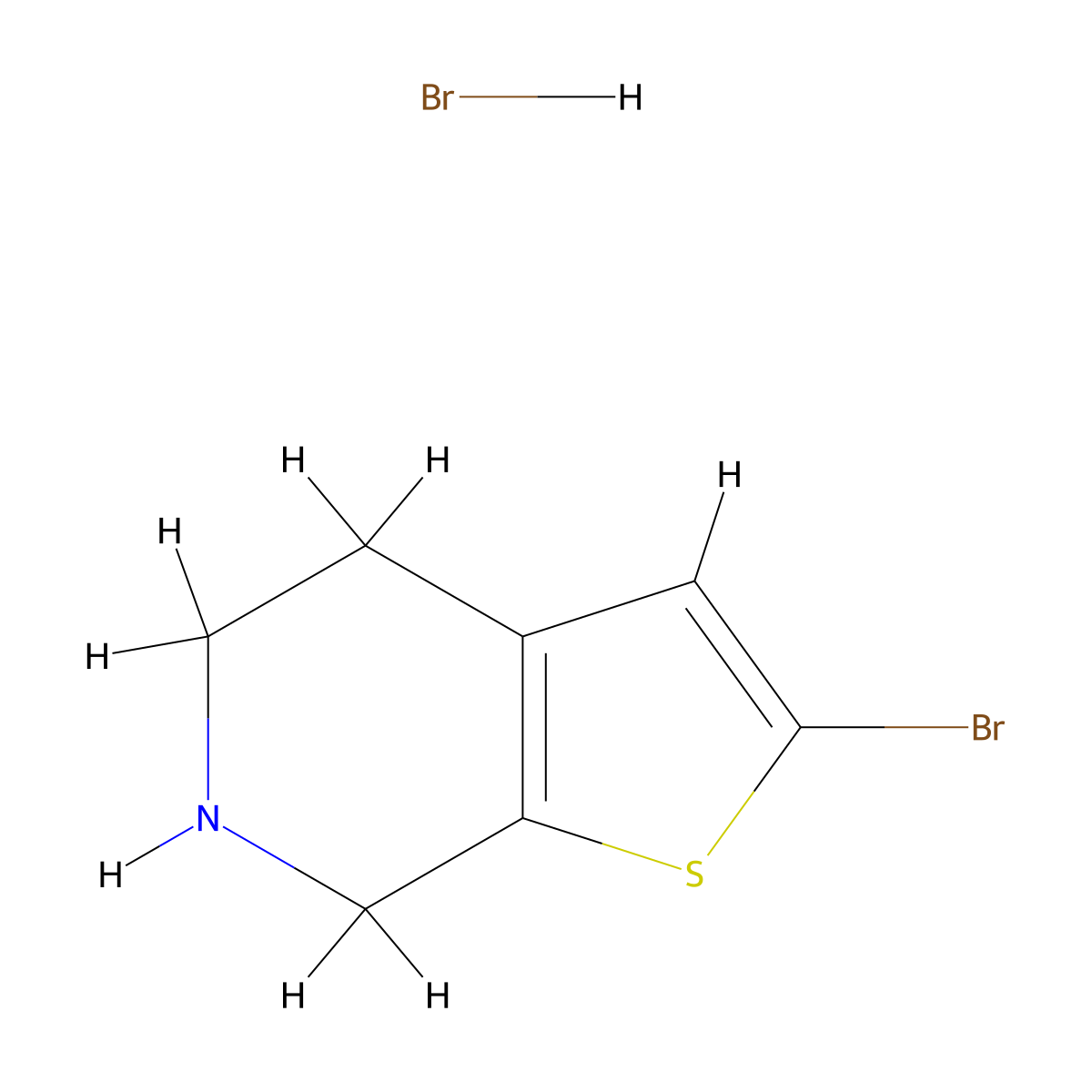 2-bromo-4H,5H,6H,7H-thieno(2,3-c)pyridine hydrobromide molecular structure, CAS 1423033-44-6
