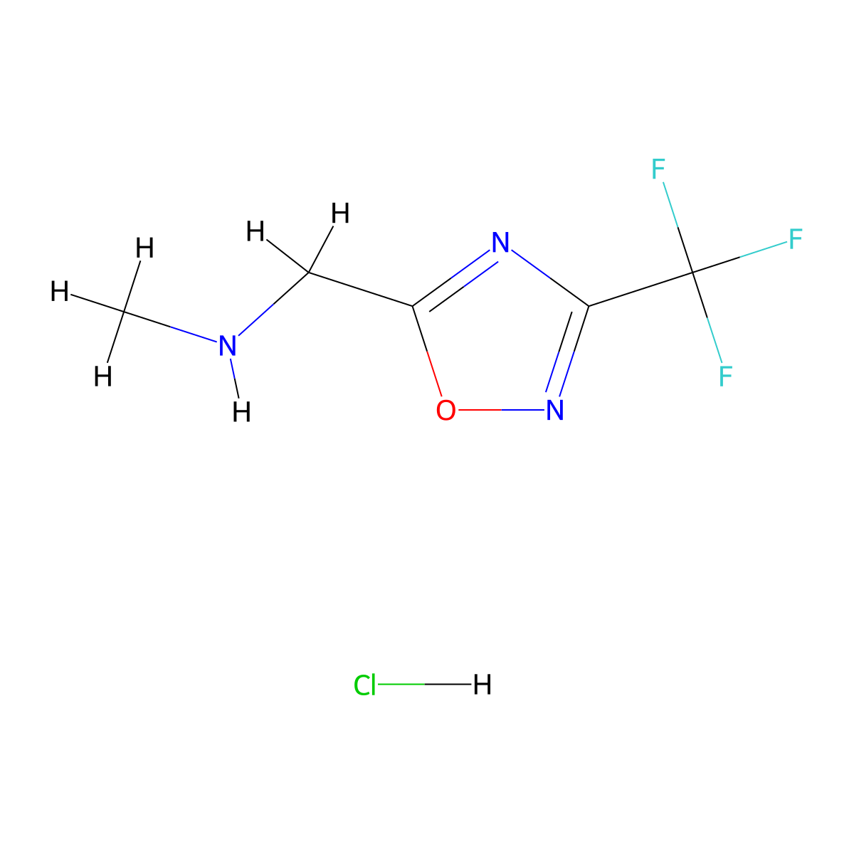 Methyl({[3-(trifluoromethyl)-1,2,4-oxadiazol-5-yl]methyl})amine hydrochloride molecular structure, CAS 1423033-45-7
