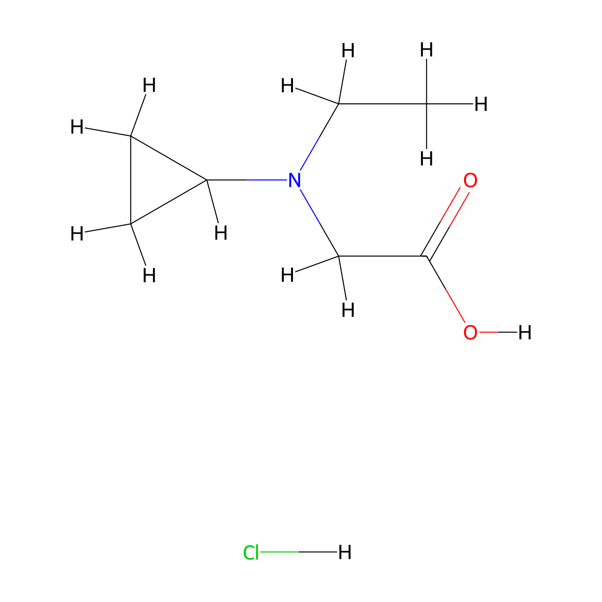 2-[Cyclopropyl(ethyl)amino]acetic acid hydrochloride molecular structure, CAS 1423033-47-9