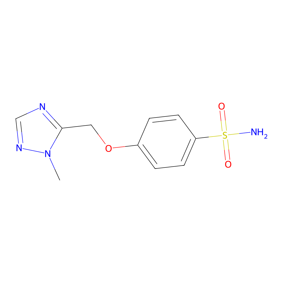 4-[(1-methyl-1H-1,2,4-triazol-5-yl)methoxy]benzene-1-sulfonamide molecular structure, CAS 1423033-49-1