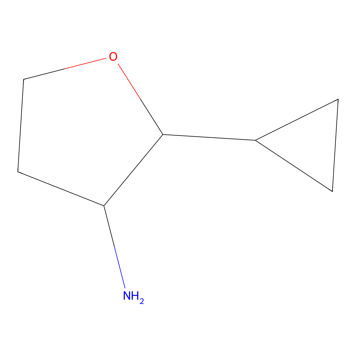 2-Cyclopropyltetrahydro-3-furanamine molecular structure, CAS 1423033-52-6