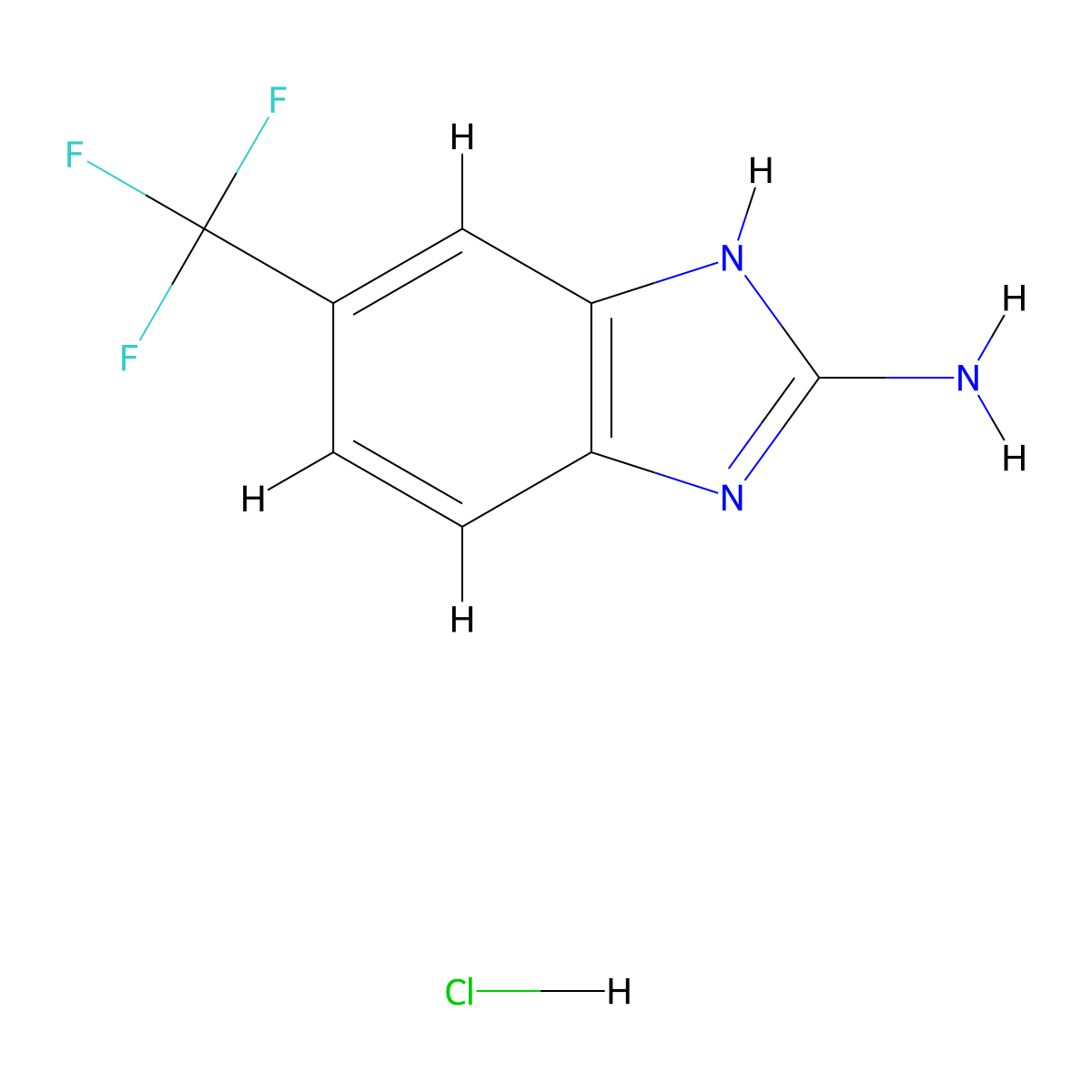 5-(trifluoromethyl)-1H-1,3-benzodiazol-2-amine hydrochloride molecular structure, CAS 1423033-54-8