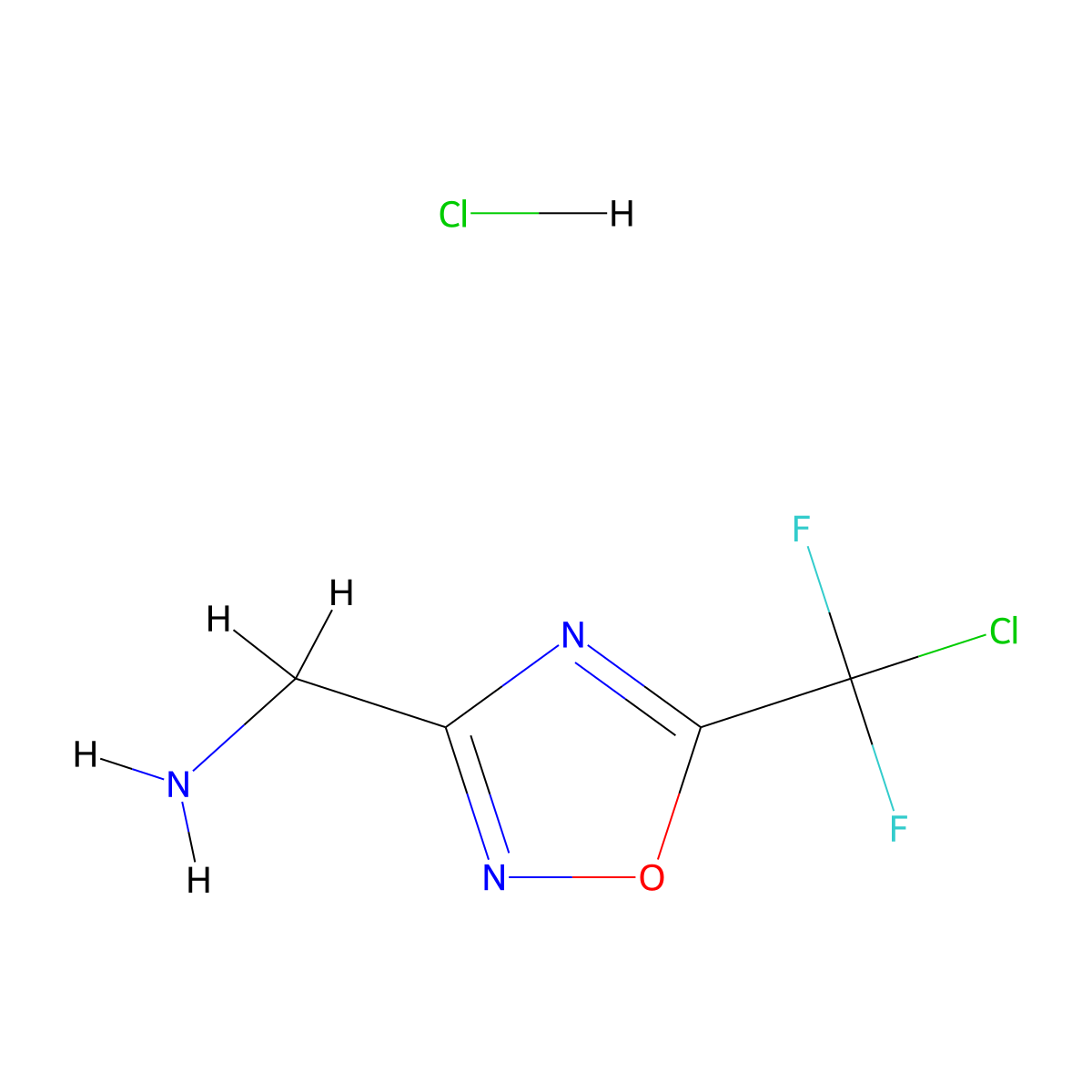 [5-(Chlorodifluoromethyl)-1,2,4-oxadiazol-3-yl]methanamine hydrochloride molecular structure, CAS 1423033-59-3