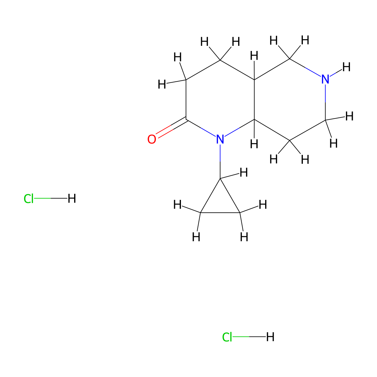 1-Cyclopropyl-decahydro-1,6-naphthyridin-2-one dihydrochloride molecular structure, CAS 1423033-61-7