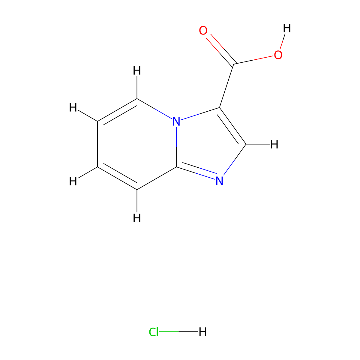 Imidazo[1,2-a]pyridine-3-carboxylic acid hydrochloride molecular structure, CAS 1423033-64-0