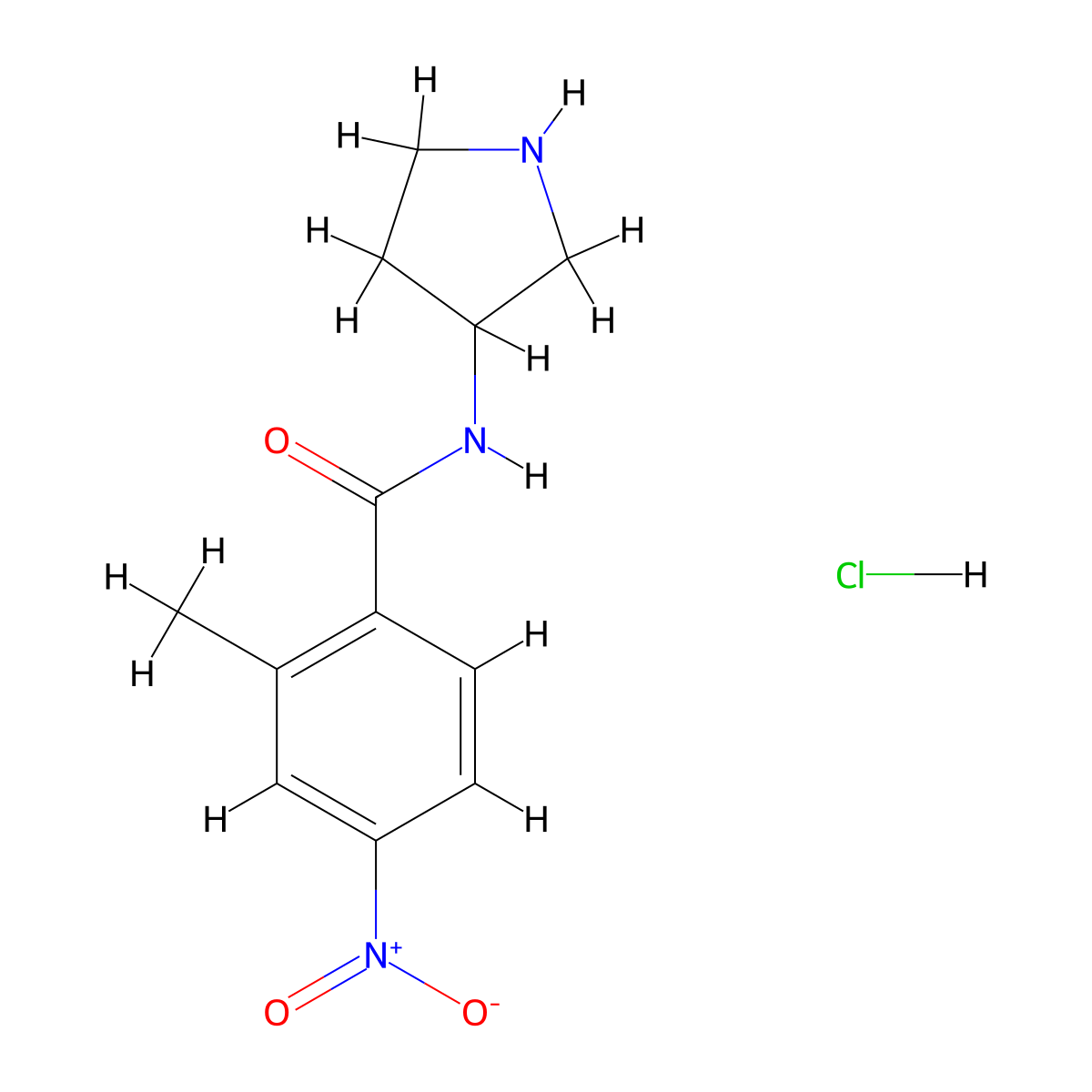 2-methyl-4-nitro-N-(pyrrolidin-3-yl)benzamide hydrochloride molecular structure, CAS 1423033-67-3