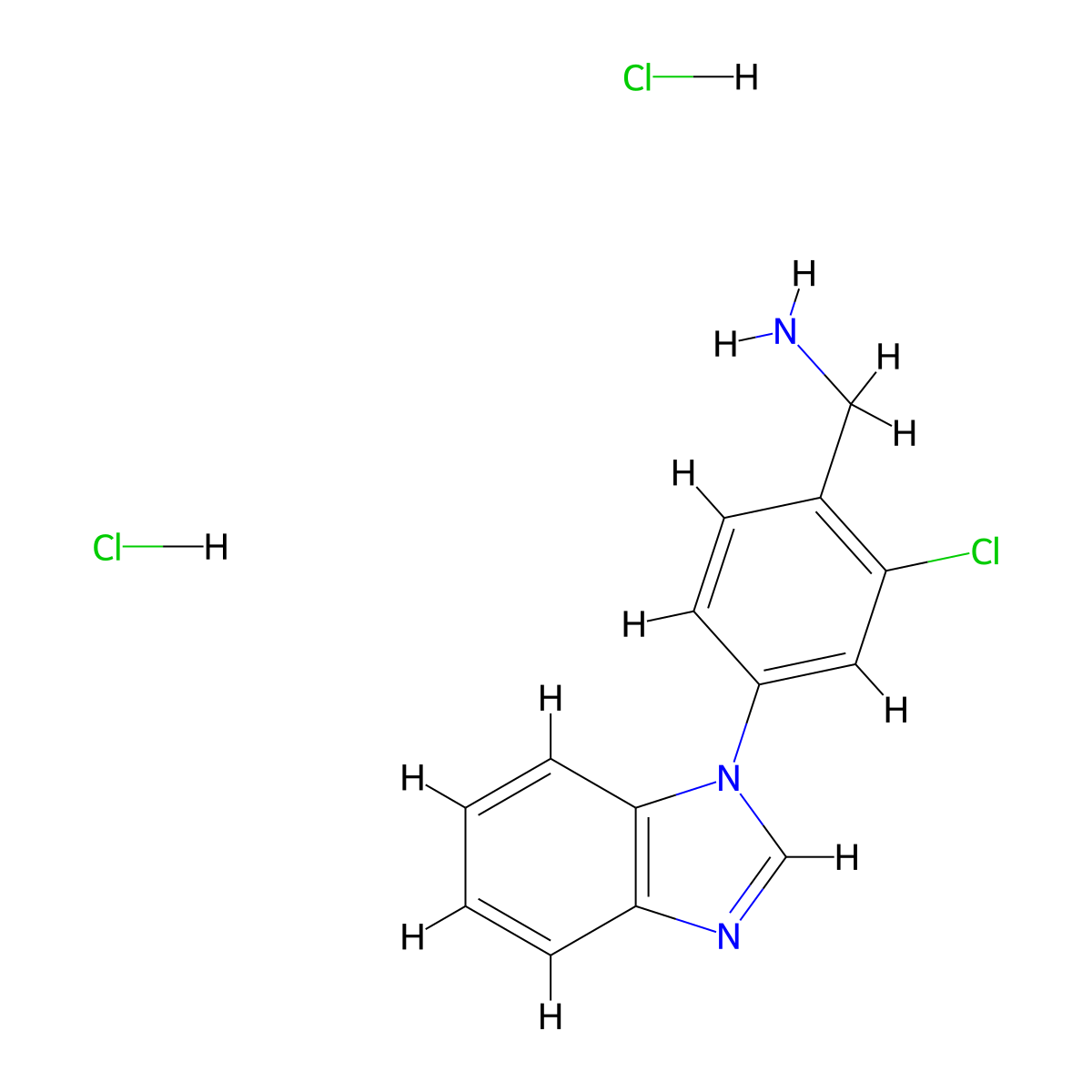 [4-(1H-1,3-benzodiazol-1-yl)-2-chlorophenyl]methanamine dihydrochloride molecular structure, CAS 1423033-68-4