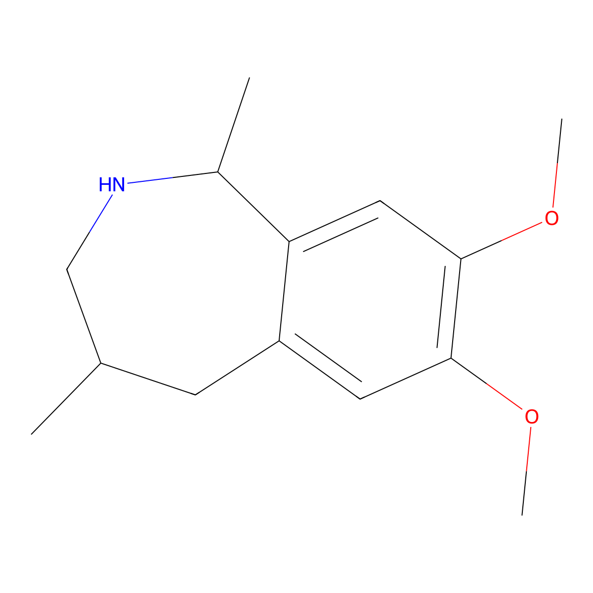 7,8-dimethoxy-1,4-dimethyl-2,3,4,5-tetrahydro-1H-2-benzazepine molecular structure, CAS 1423033-76-4