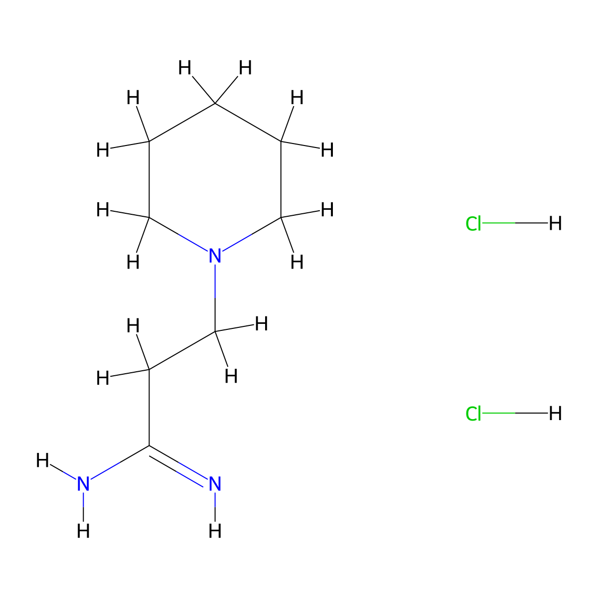 3-(Piperidin-1-yl)propanimidamide dihydrochloride molecular structure, CAS 1423033-77-5