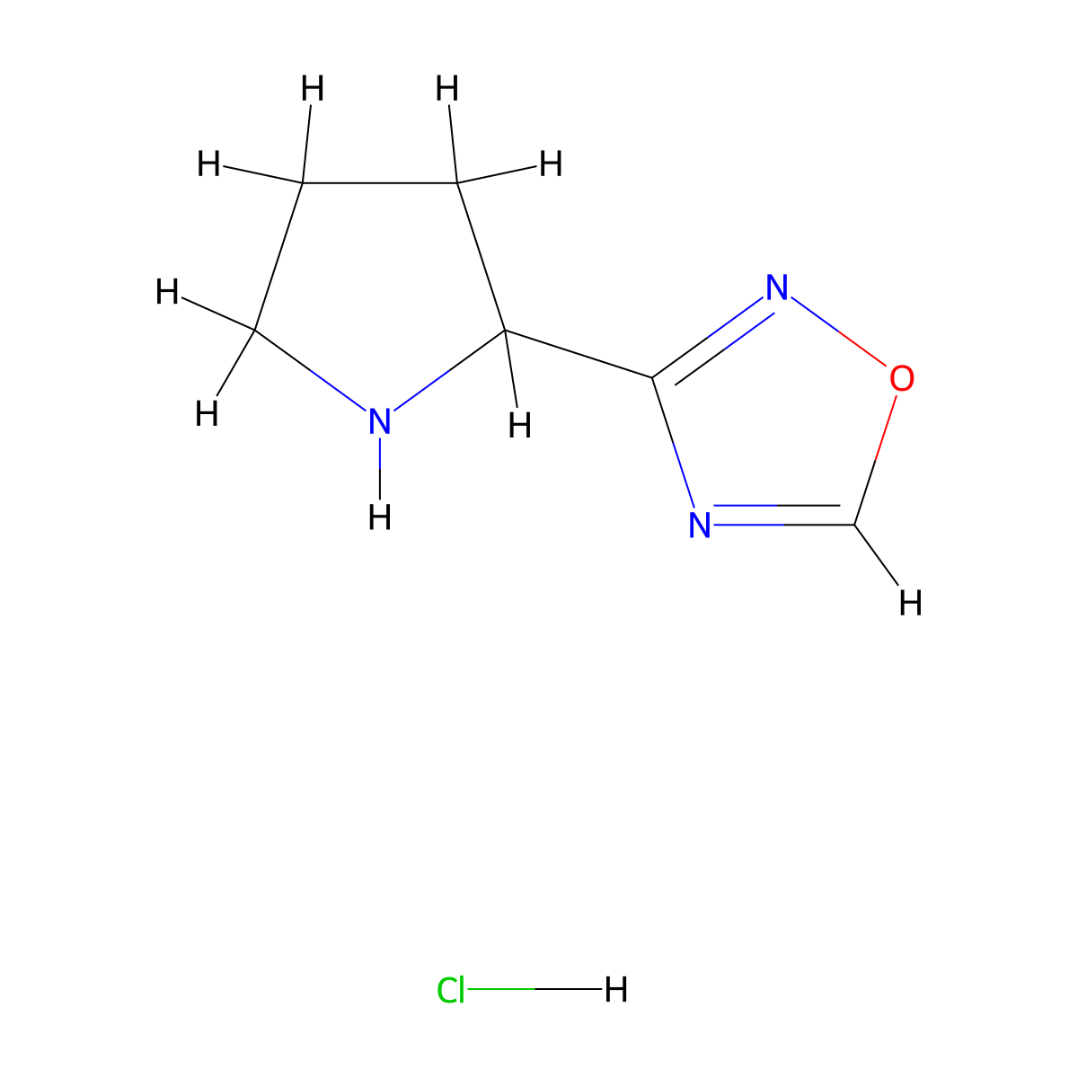 3-(Pyrrolidin-2-yl)-1,2,4-oxadiazole hydrochloride molecular structure, CAS 1423033-80-0
