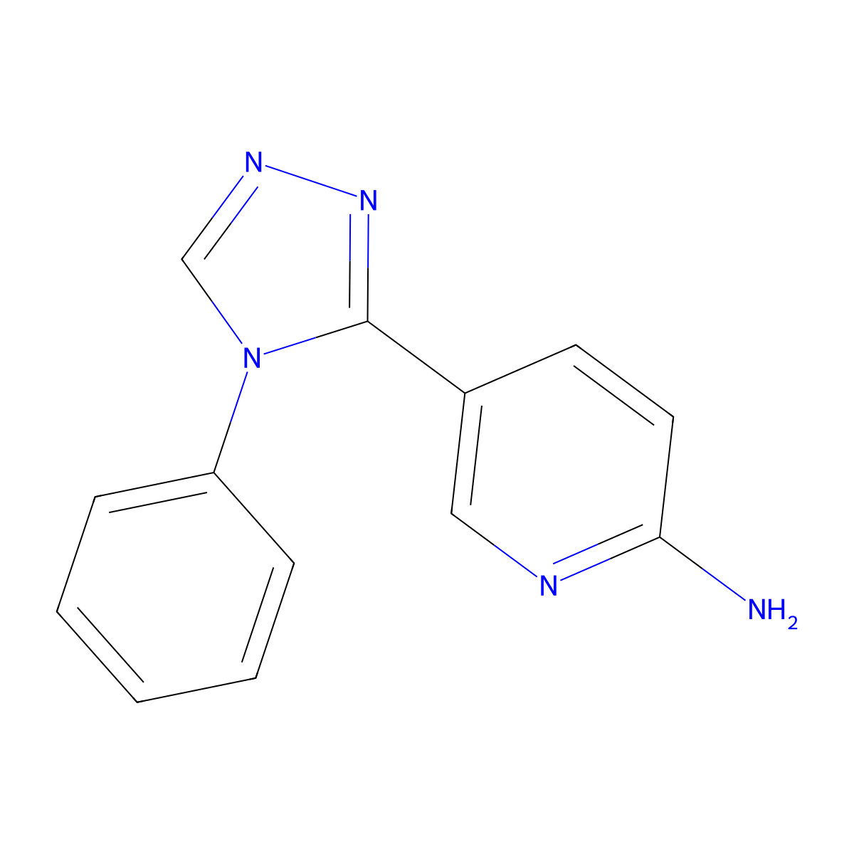 5-(4-phenyl-4H-1,2,4-triazol-3-yl)pyridin-2-amine molecular structure, CAS 1423033-83-3