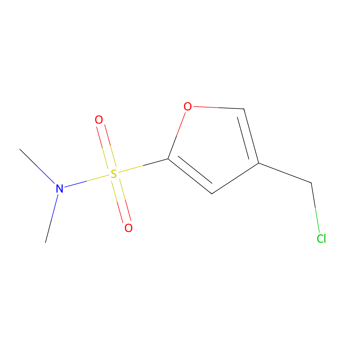 4-(chloromethyl)-N,N-dimethylfuran-2-sulfonamide molecular structure, CAS 1423033-85-5