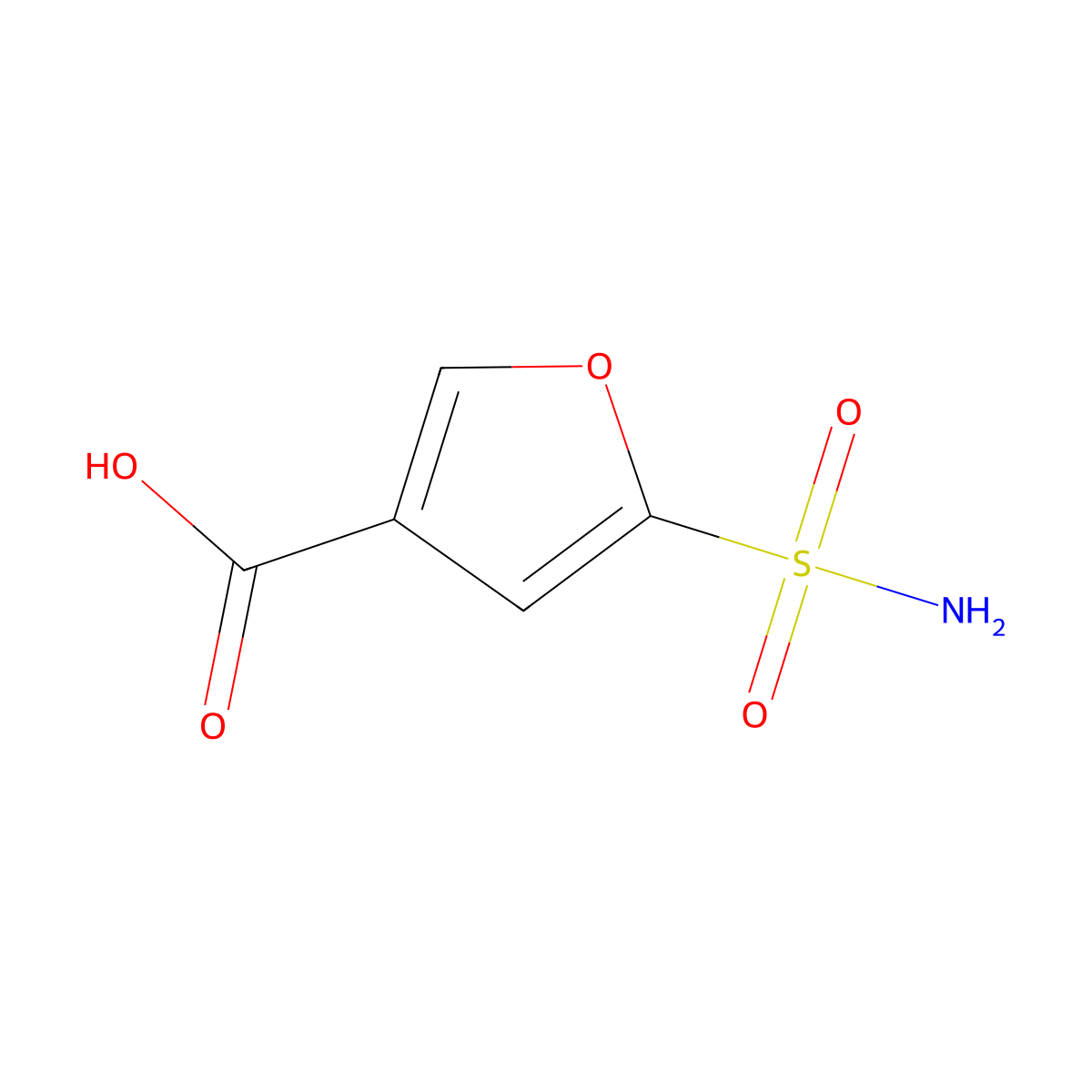 5-Sulfamoylfuran-3-carboxylic acid molecular structure, CAS 1423033-89-9