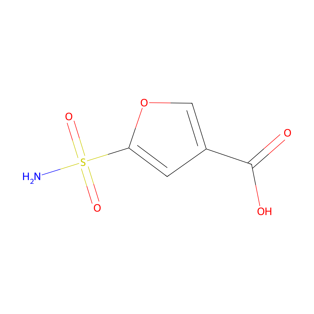 5-Sulfamoylfuran-3-carboxylic acid molecular structure, CAS 1423033-89-9