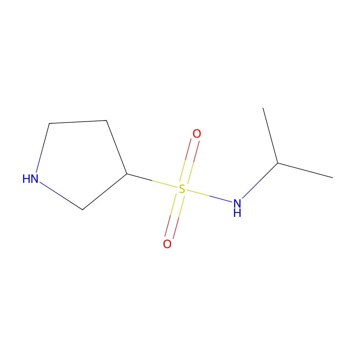 N-(propan-2-yl)pyrrolidine-3-sulfonamide molecular structure, CAS 1423034-00-7