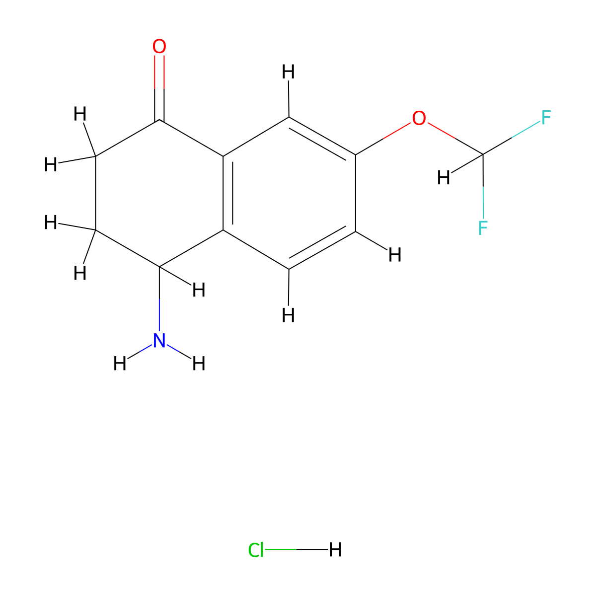 4-Amino-7-(difluoromethoxy)-1,2,3,4-tetrahydronaphthalen-1-one hydrochloride molecular structure, CAS 1423034-05-2
