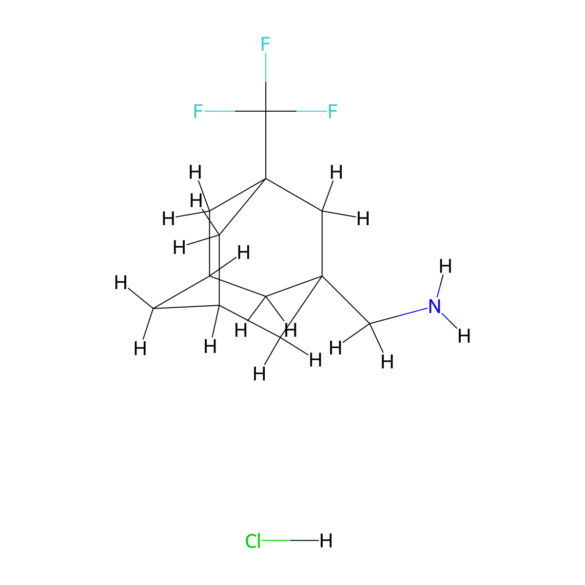[3-(Trifluoromethyl)adamantan-1-yl]methanamine hydrochloride molecular structure, CAS 1423034-08-5