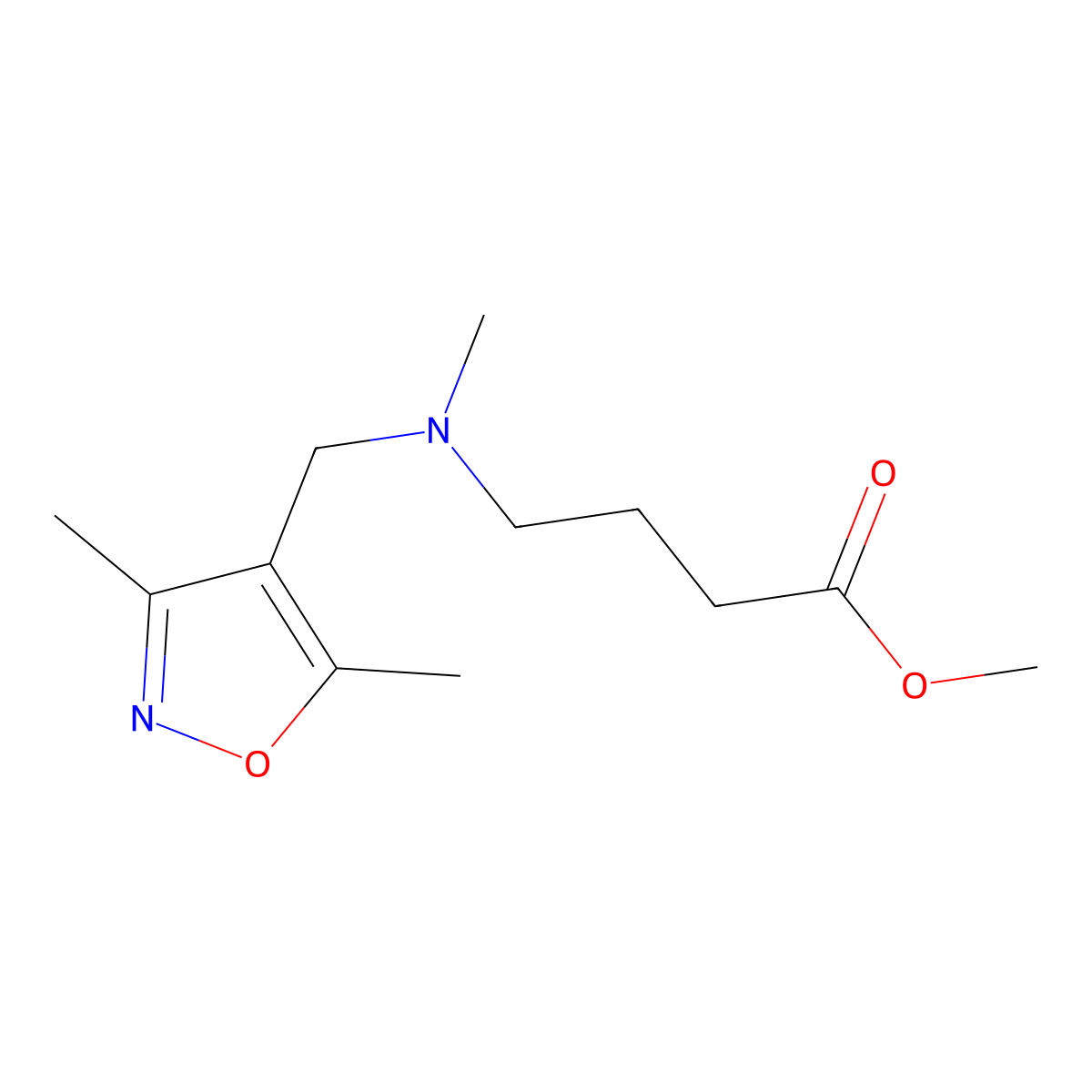 Methyl 4-{[(dimethyl-1,2-oxazol-4-yl)methyl](methyl)amino}butanoate molecular structure, CAS 1423034-10-9