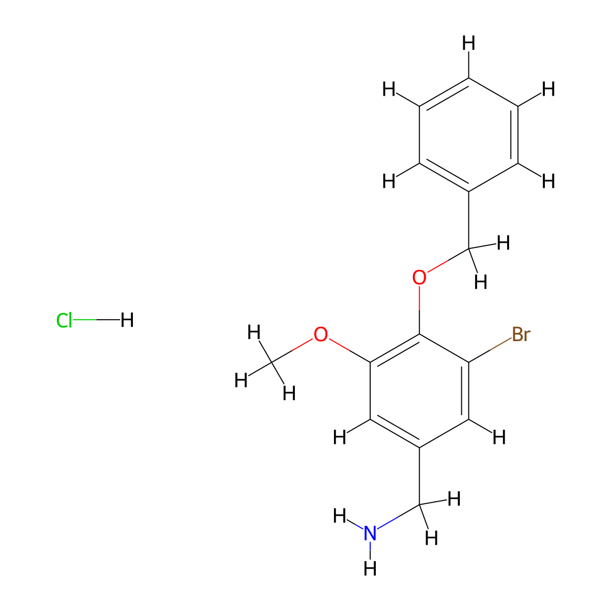 [4-(Benzyloxy)-3-bromo-5-methoxyphenyl]methanamine hydrochloride molecular structure, CAS 1423034-12-1