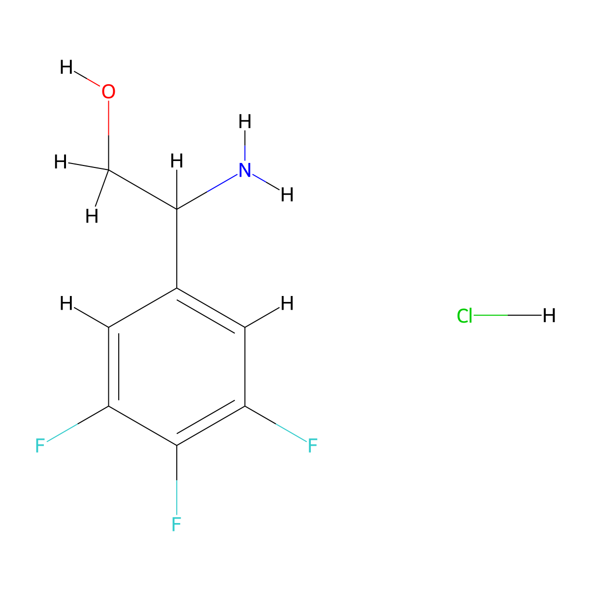 2-Amino-2-(3,4,5-trifluorophenyl)ethan-1-ol hydrochloride molecular structure, CAS 1423034-14-3