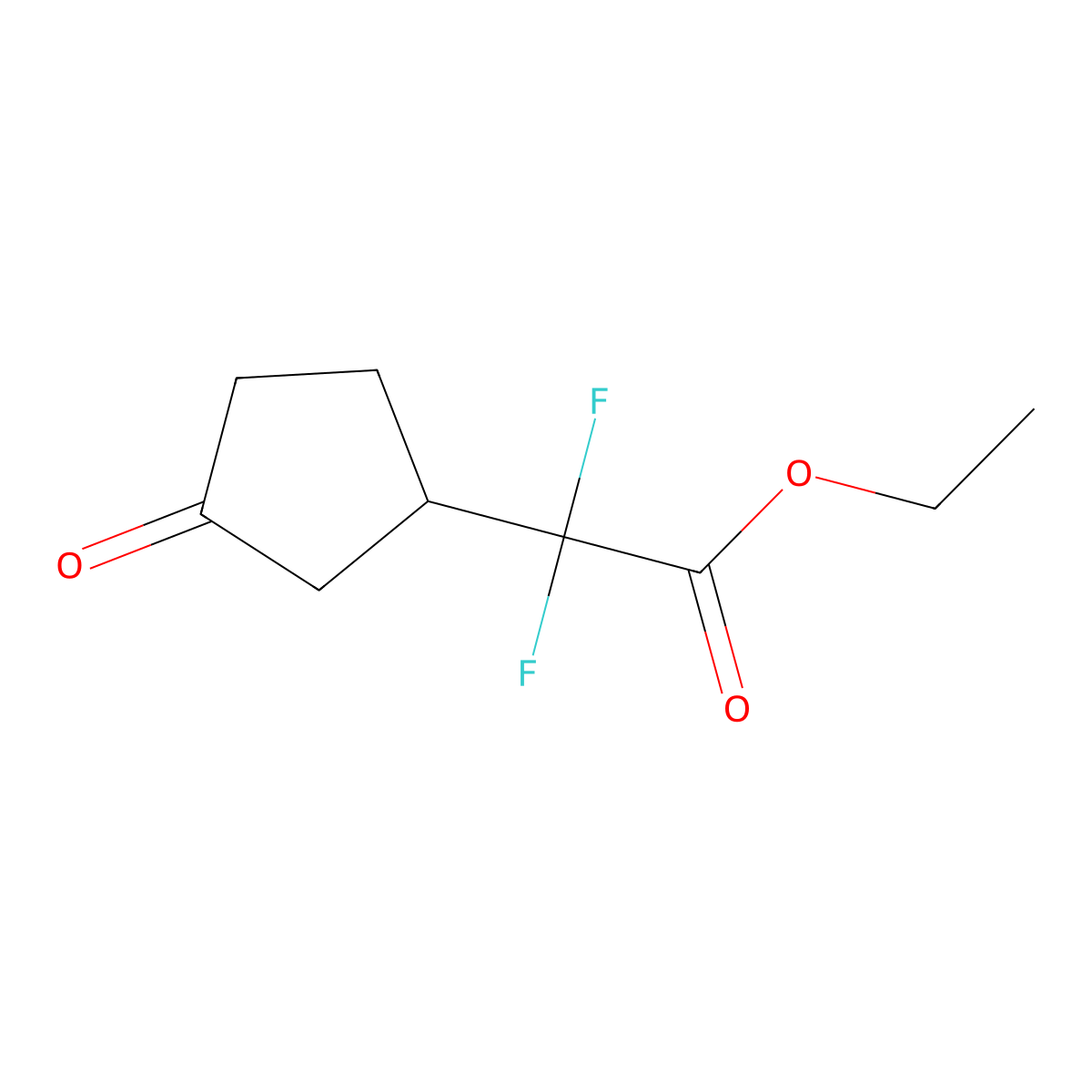 Ethyl 2,2-difluoro-2-(3-oxocyclopentyl)acetate molecular structure, CAS 1423034-15-4
