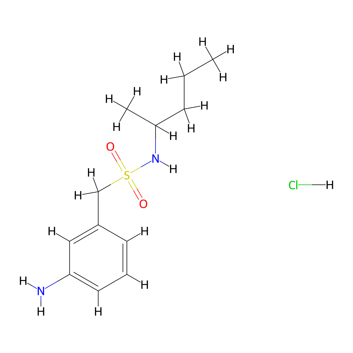 1-(3-aminophenyl)-N-(pentan-2-yl)methanesulfonamide hydrochloride molecular structure, CAS 1423034-16-5