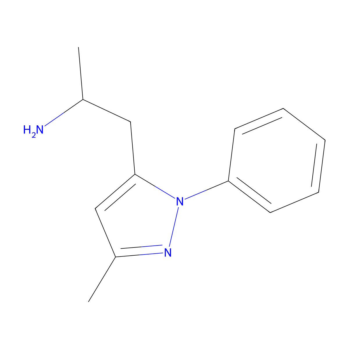 1-(3-methyl-1-phenyl-1H-pyrazol-5-yl)propan-2-amine molecular structure, CAS 1423034-17-6