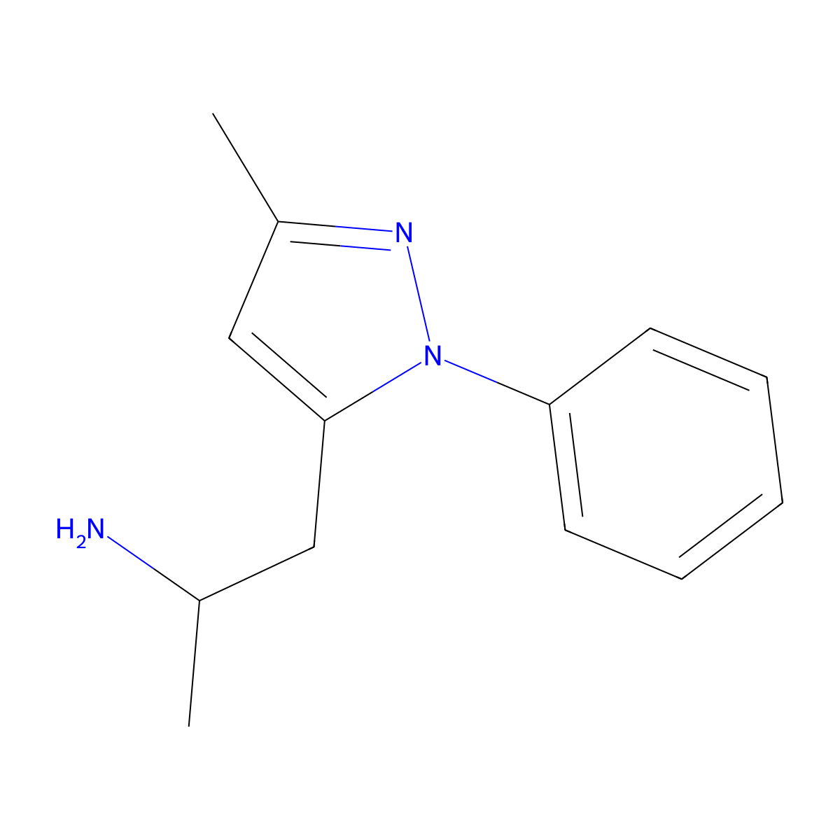 1-(3-methyl-1-phenyl-1H-pyrazol-5-yl)propan-2-amine molecular structure, CAS 1423034-17-6