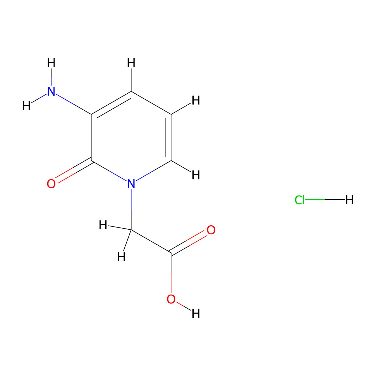 2-(3-Amino-2-oxo-1,2-dihydropyridin-1-yl)acetic acid hydrochloride molecular structure, CAS 1423034-20-1