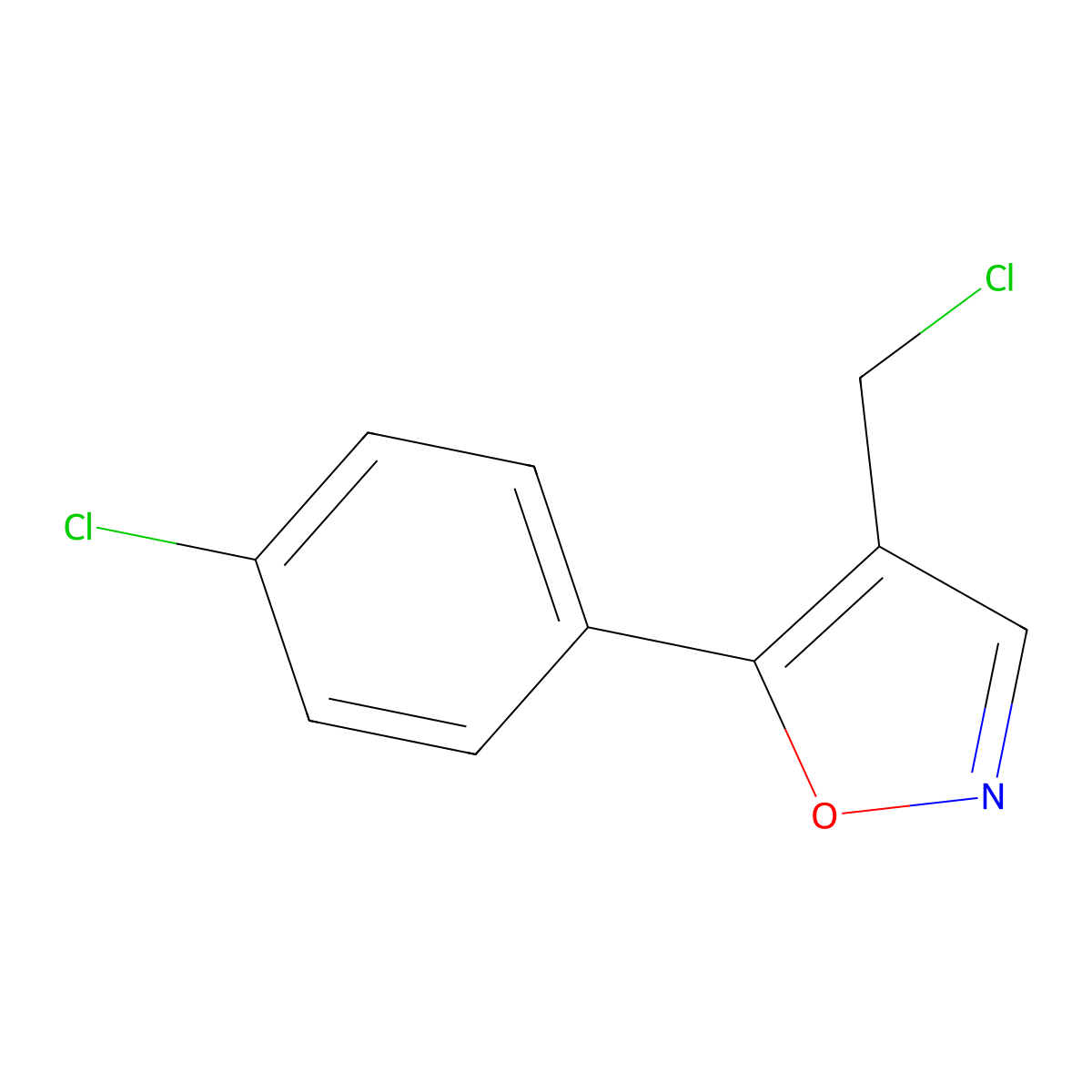 4-(Chloromethyl)-5-(4-chlorophenyl)-1,2-oxazole molecular structure, CAS 1423034-22-3