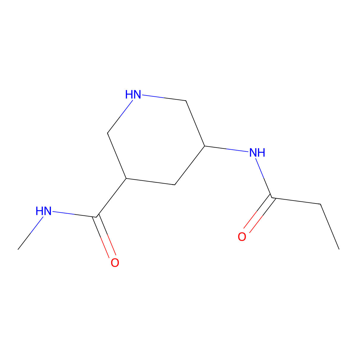 N-methyl-5-propanamidopiperidine-3-carboxamide molecular structure, CAS 1423034-29-0