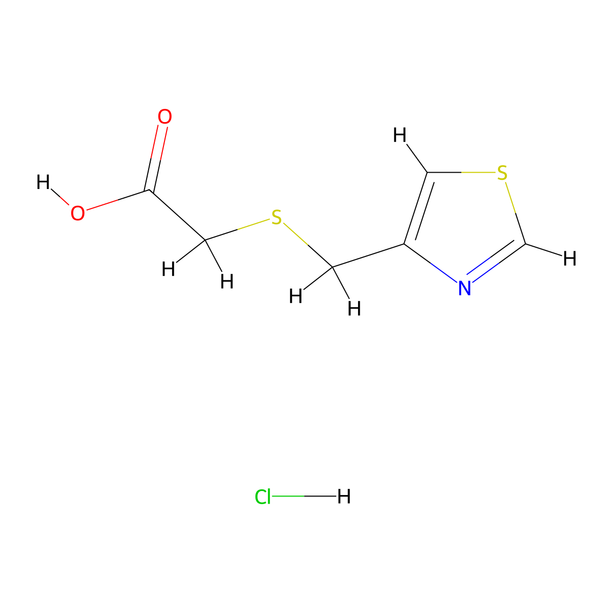 2-[(1,3-Thiazol-4-ylmethyl)sulfanyl]acetic acid hydrochloride molecular structure, CAS 1423034-33-6